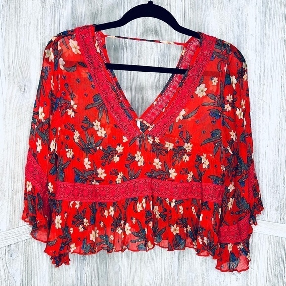 Free People Bright Lights Floral Boho Top - Picture 2 of 7